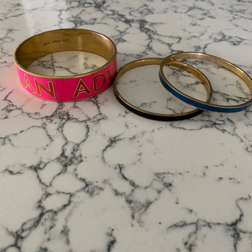 Kate Spade Enamel and Gold Bangle Bracelets